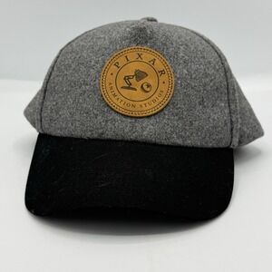 Disney Pixar Animation Studios Hat Cap Gray Felted Wool Blend Adjustable Strap